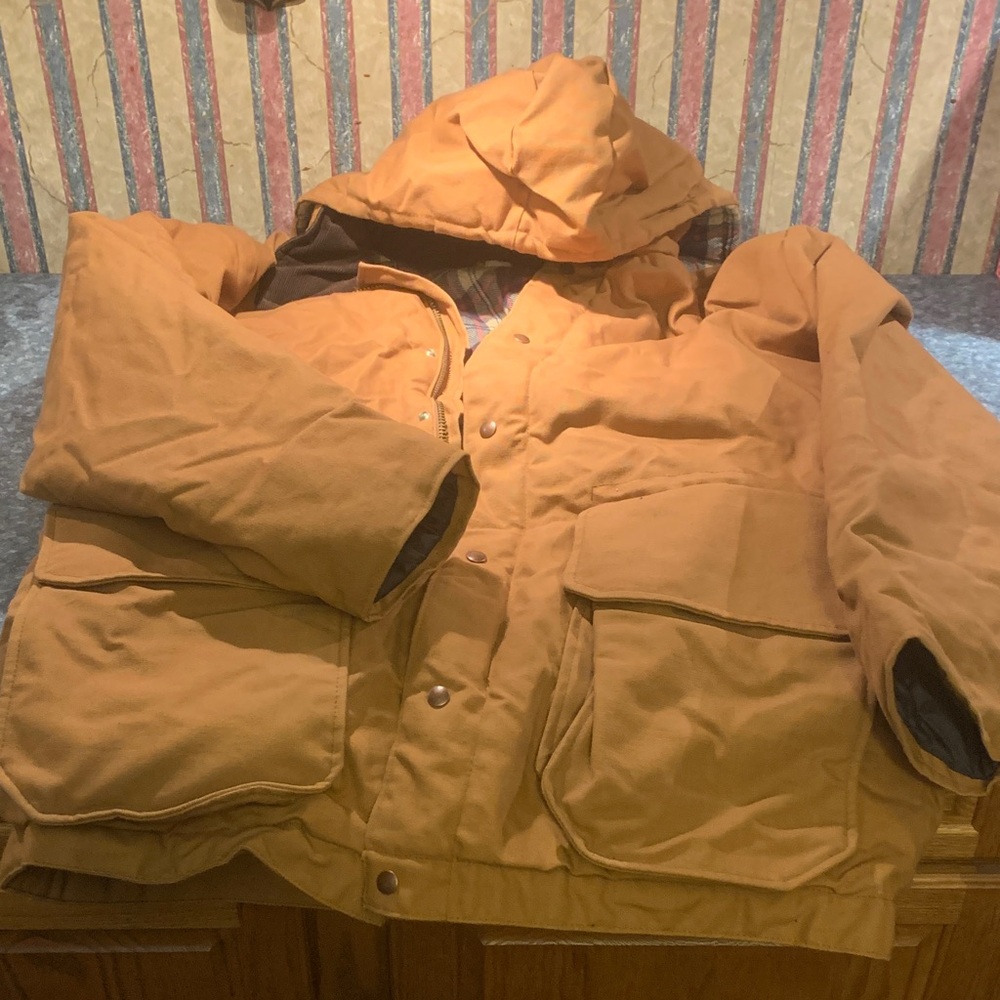 PElla Men's Hooded carhartt style coat with removaable hood XL like new